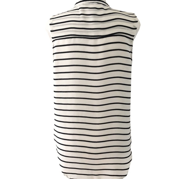 ELODIE Black & White Striped Blouse - Picture 3 of 10